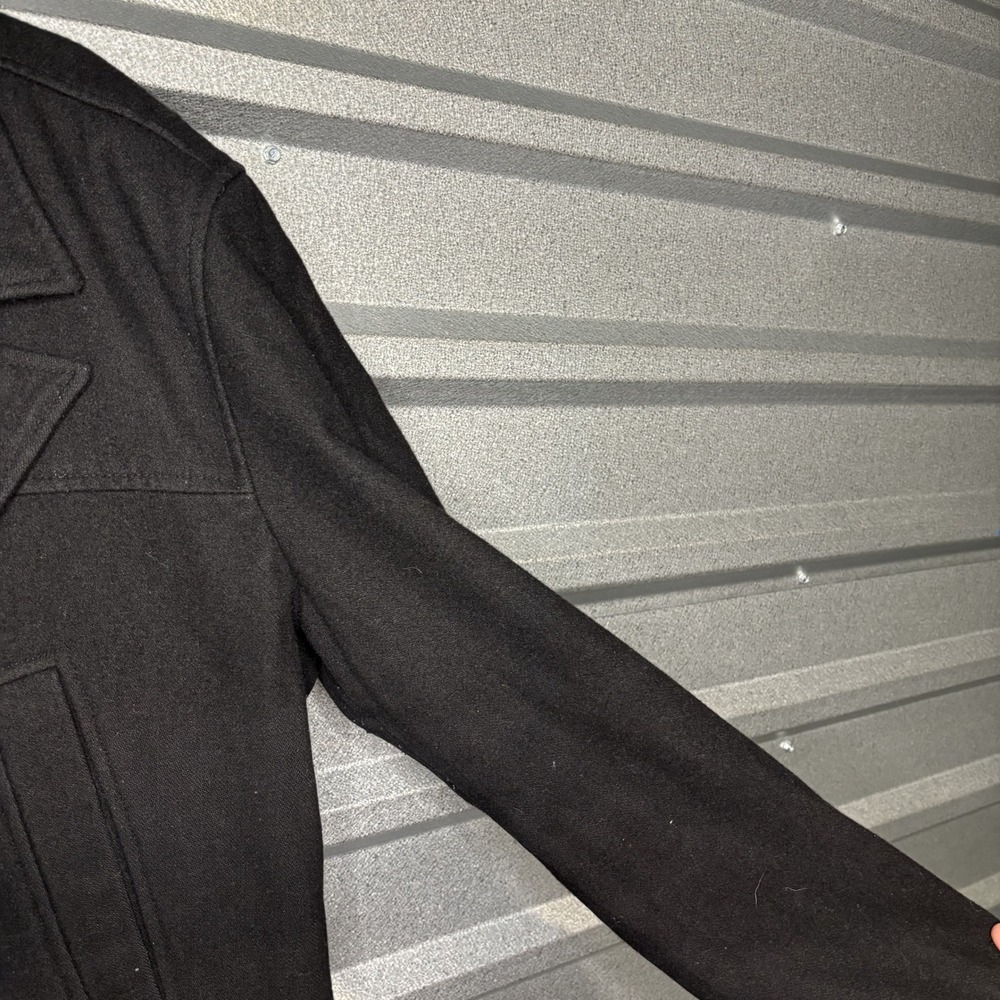 Guess Mens XXL Black Wool Blend Peacoat Jacket Outerwear XXL - Picture 5 of 16